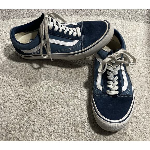 Vans M 10 /W 11.5 EU 43 Old Skool Skate Shoes Sneakers Suede Leather Blue 500714 main image 4